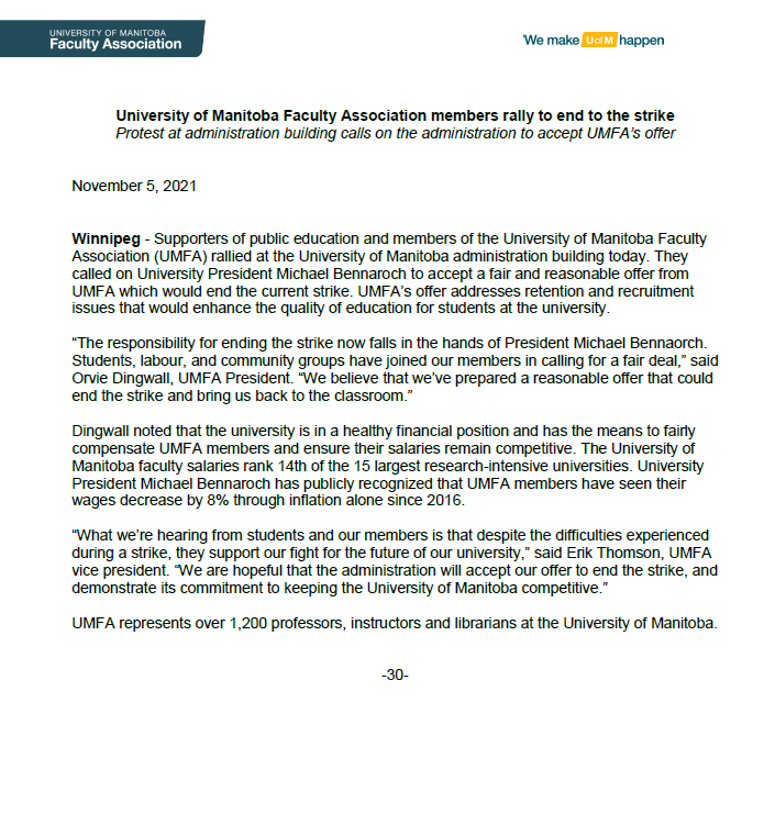 UMFA rally to end strike Nov5